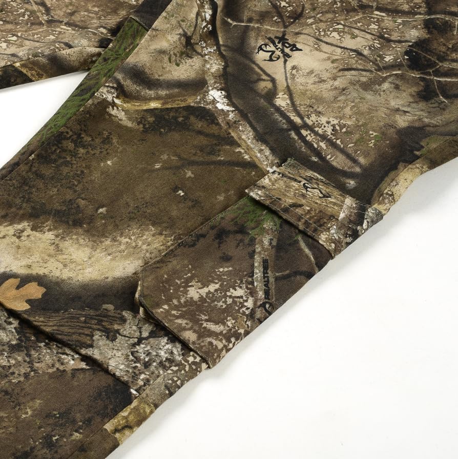 Realtree APX Camouflage Men’s 6 Pocket Cargo Pants – UPF 30+, Moisture-Wicking, Odor Control, Outdoor Hunting Pants - Image 6