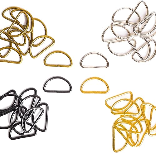 Miniatura 3 de ZoloAJay 40 piezas de anillos en D de 1-12" (38mm) soldados de metal fuerte colores mixtos semi-circulares para collares de mascotas, hardware,
