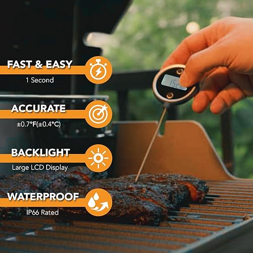 Miniatura 6 de CHEFSTEMP Termómetro de carne de lectura instantánea, termómetro de carne de 1 segundo, termómetro digital de carne para asar a la parrilla,