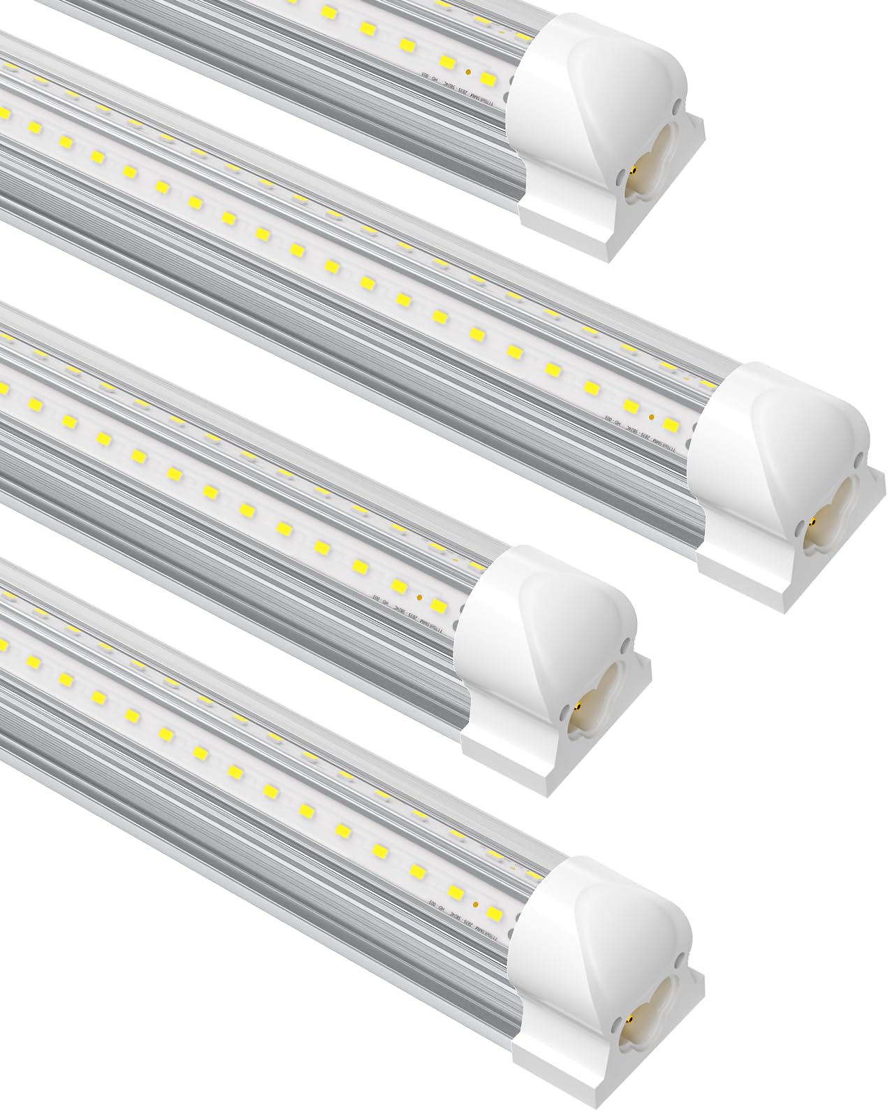 SUSLUM 4-Pack T8 LED Shop Light 4FT, 42W 6300 Lumen 6000K Cool White, 4 Years Warranty, Linkable and Plug and Play Lights for Garage Ceiling Workshop Commercial Lighting