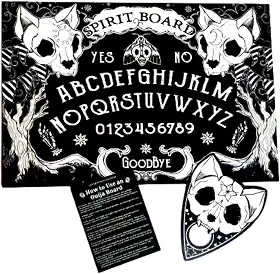 Halloween Spirit Calling Gothic Design Ouija Board Game for Spirit Hunt with Planchette and Detailed Instruction