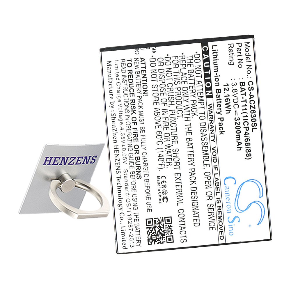 Cameron SinoLi-ion 3.80V 3200mAh / 12.16Wh Battery Compatible With Acer BAT-T11/BAT-T11(1ICP4/68/88)/KT.0010S.018, Fits Acer Liquid Z630/Liquid Z630S/T04