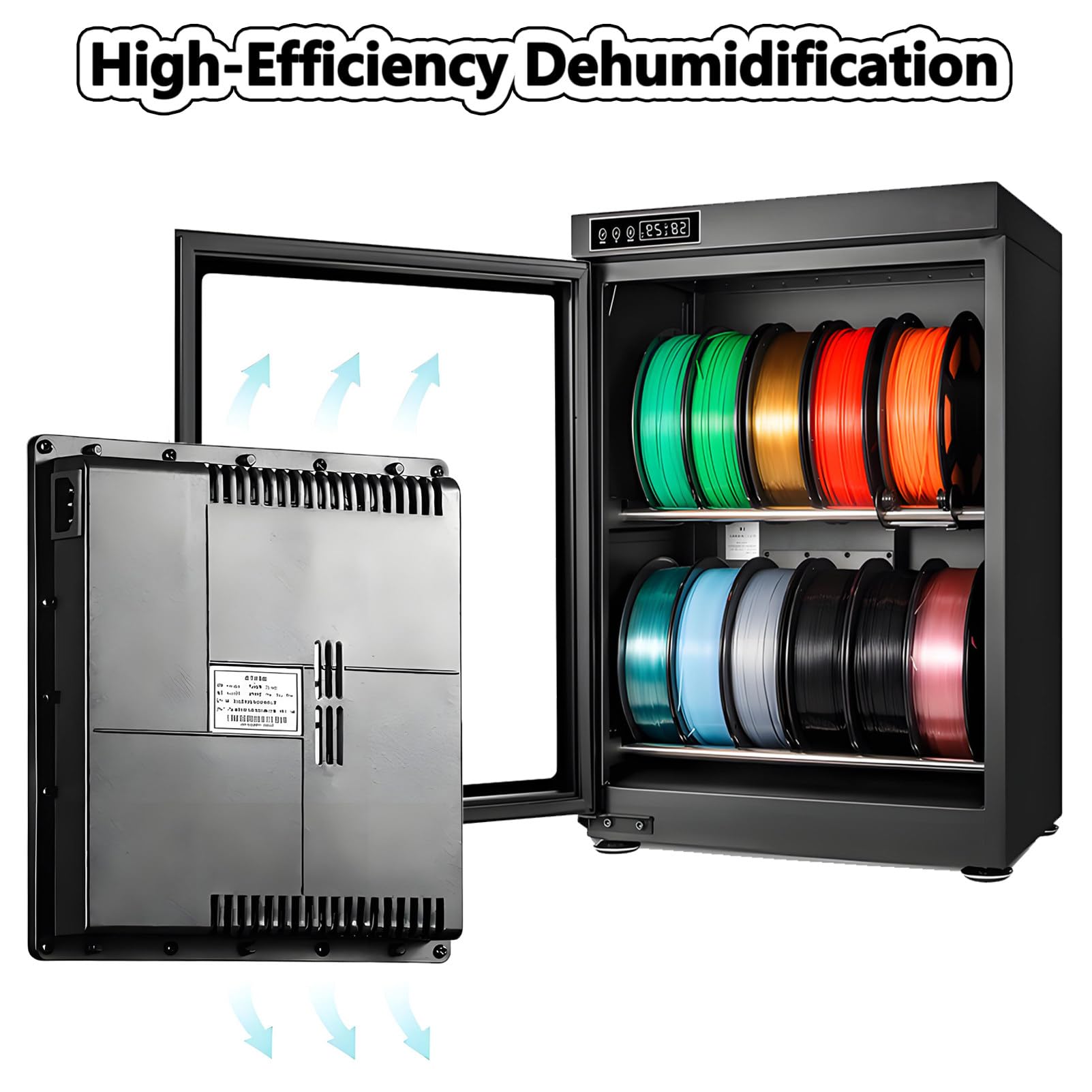 3D-Filament-Trockenbox mit Luftentfeuchter, Luftdicht 3D Drucker Filament Aufbewahrungsbox mit automatischer Feuchtigkeitsregelung, intelligente Trocknungs- Filament Dryer für PLA 3Tier