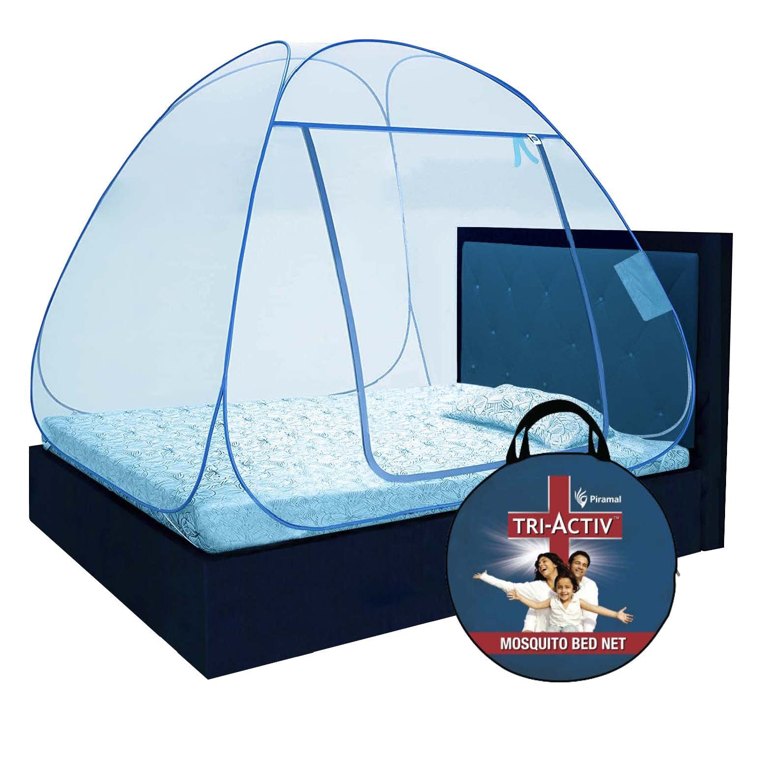 Tri-Activ Mosquito Net for Single Bed I Premium Machardani by Piramal I 30 GSM I Outdoor I Strong and Durable I Pop-up Format I Foldable I Corrosion Resistant, Blue (B0BRY28RXP) Amazon Price History, Amazon Price Tracker