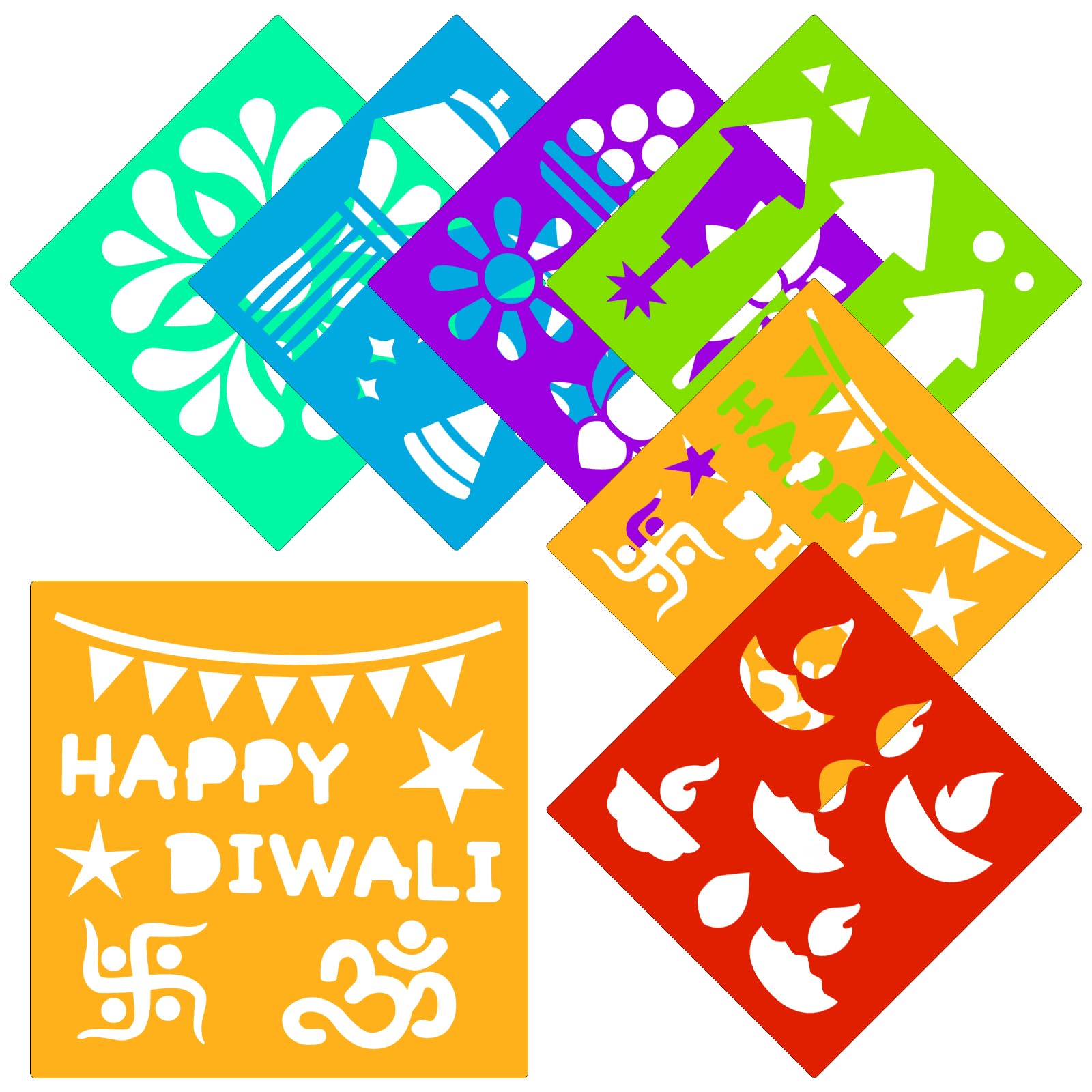 Pochoirs Rangoli réutilisables en plastique rigide style mandala