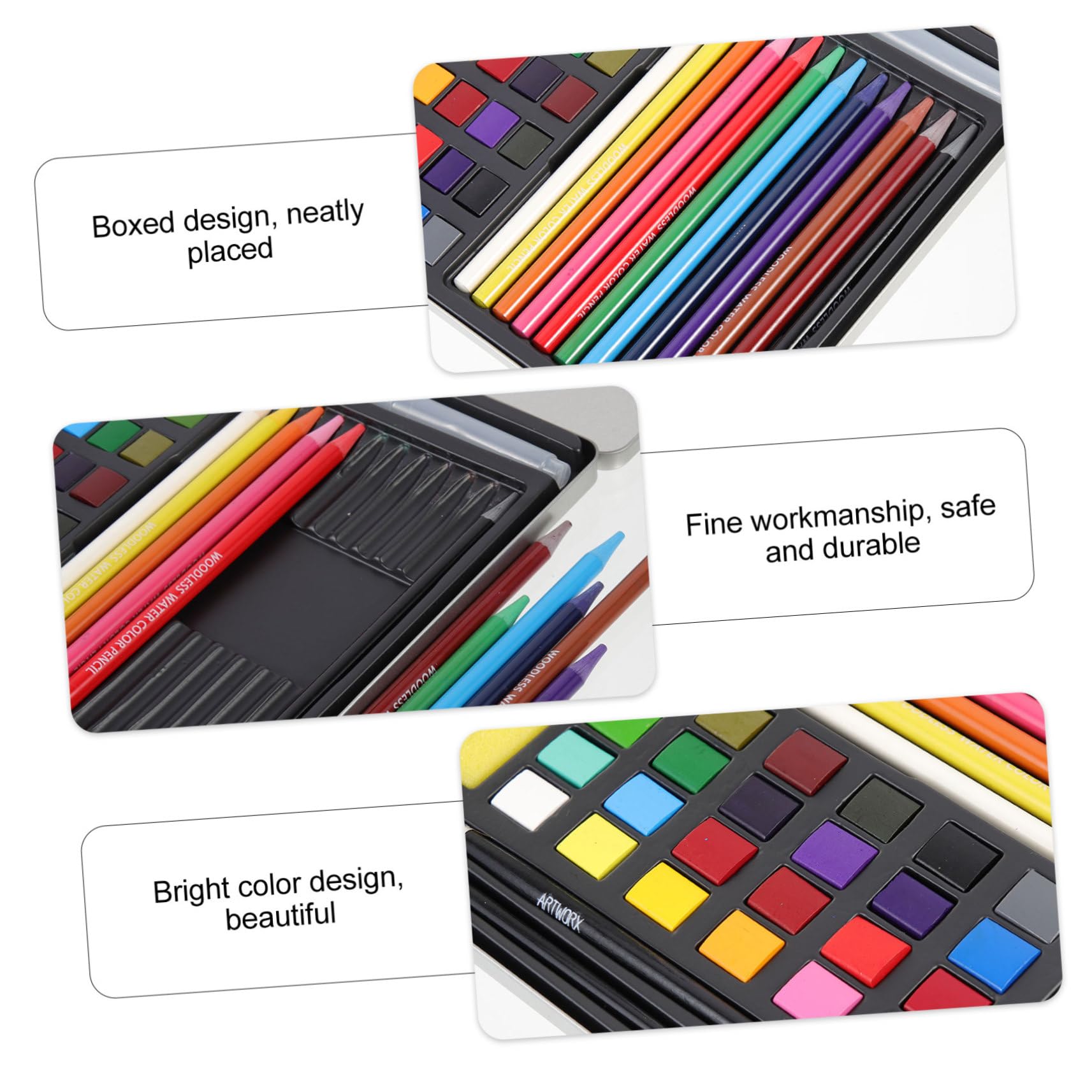 Aquarellfarben Satz für Künstler und Handwerker, 1 Satz, Tragbar | Schulbeginn Party, Leichtes Reise Aquarellset für Selbstgemacht Malerei, Kunststoff, Aluminium, Nylon, Holz