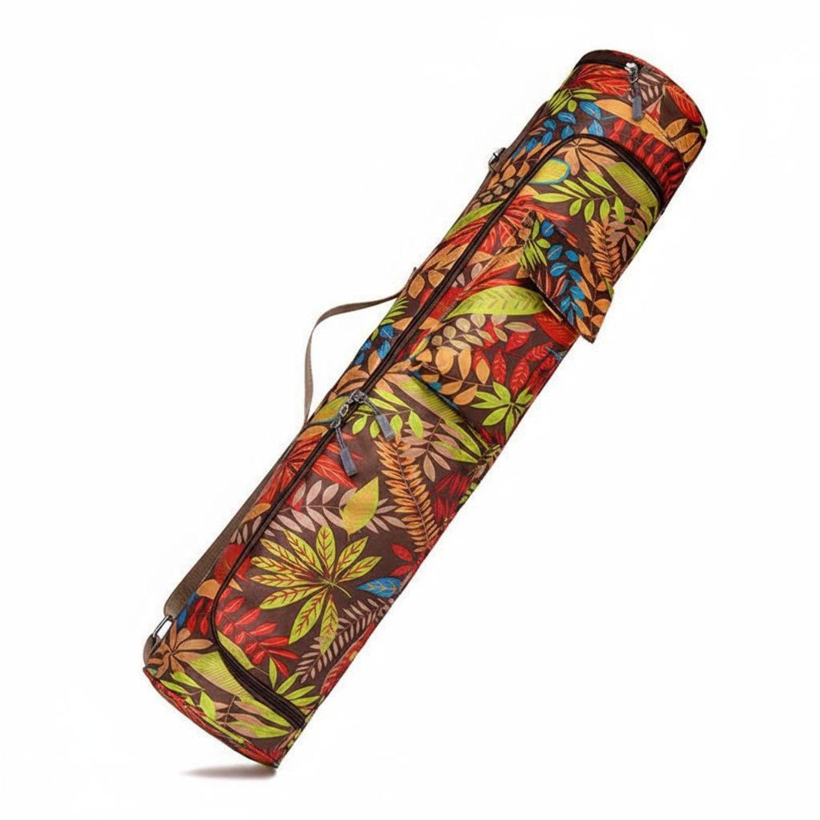 Waterproof Exercise Bag Floral Pattern Cylindrical Exercise Bag Zippered Storage for Gym, Travel Style 4 | Mat Carriers & Bags | Yoga & Pilates | Fitness, Running & Yoga-image-2