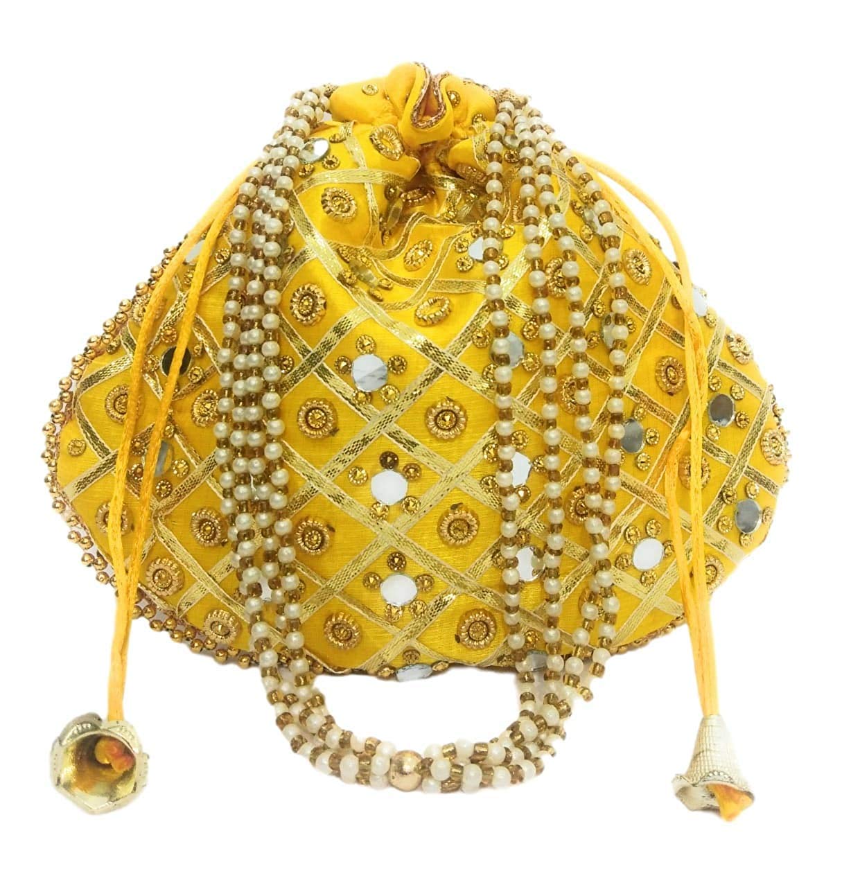Indian Collectible - Bolsas para mujer, diseño de espejo amarillo, Amarillo