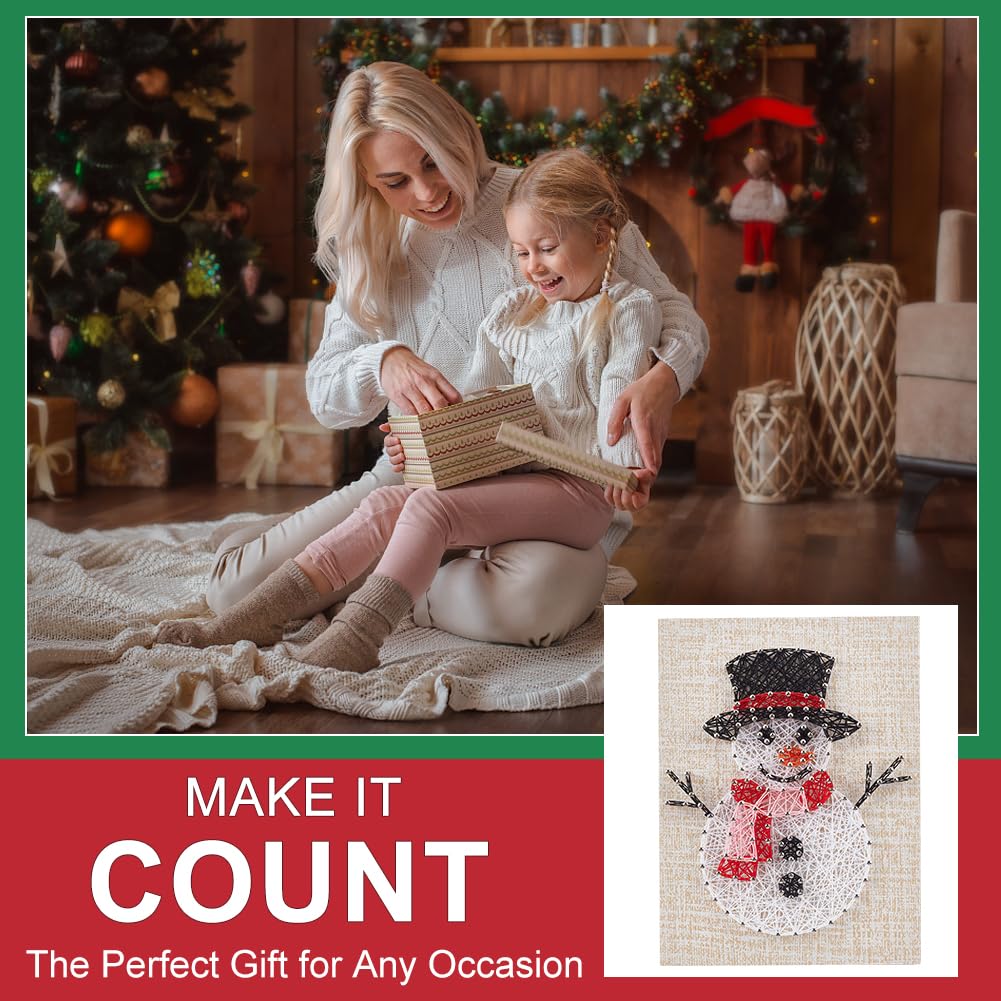 WEBEEDY Kit artistico con pupazzo di neve per adulti e principianti, include tutti gli accessori necessari, kit fai da te per decorazioni natalizie, progetti fai da te per adulti, progetti artistici