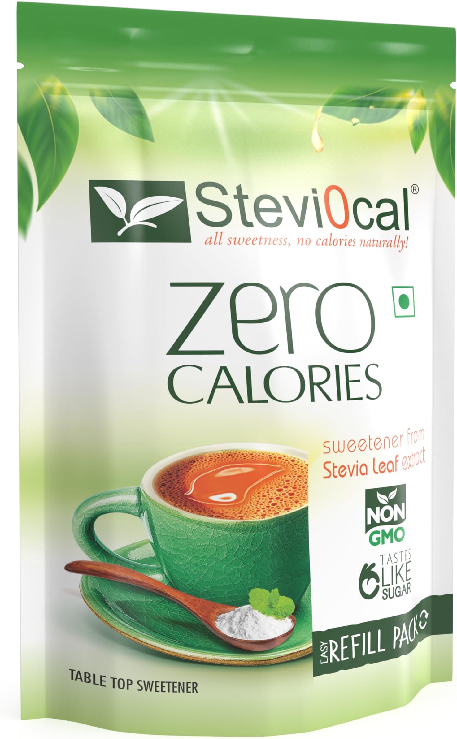 - Stevi0cal Stevia Sweetener Powder | 100% Sugar Free Natural | Zero Calorie for Weight Management, Diet, Diabetic Friendly | 1.0 kg Refill Pack - Pack of One (1 x 1000 gm)
