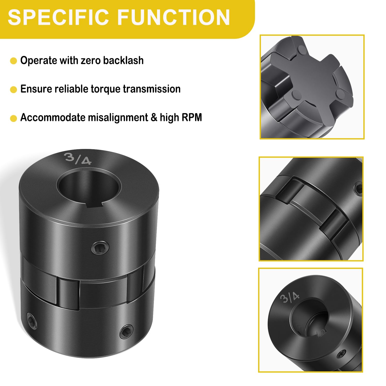 Flexible Couplings - 3-Piece L-Jaw Set -5 Flexible Couplings - 3-Piece L-Jaw Set -5