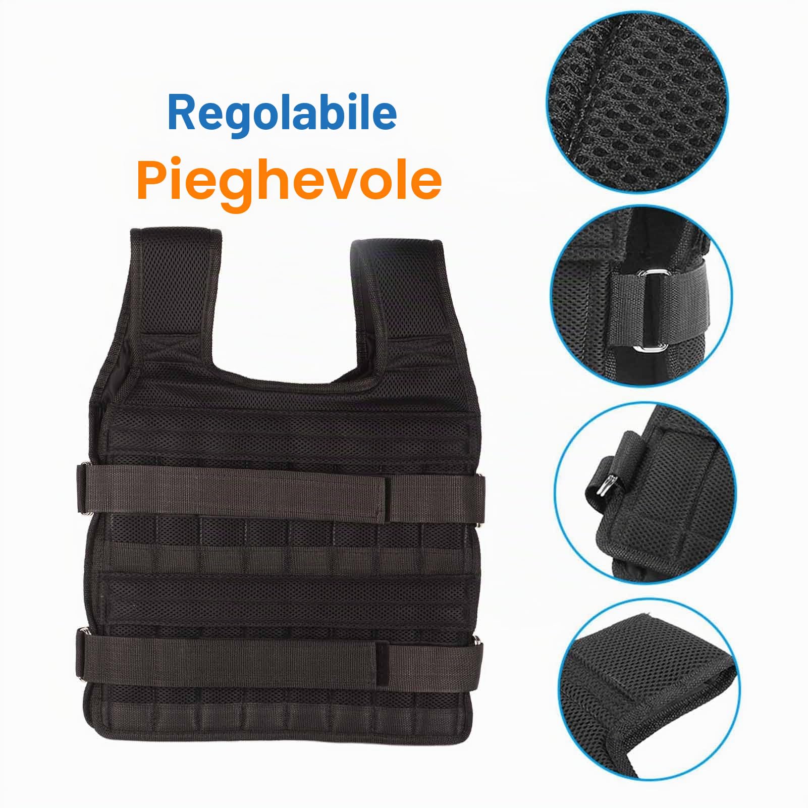 Allenamento Fitness Gilet con Pesi da 15 Kg Giacca da Allenamento per la Forza in Mesh Traspirante per Esercizi di Allenamento con i Pesi