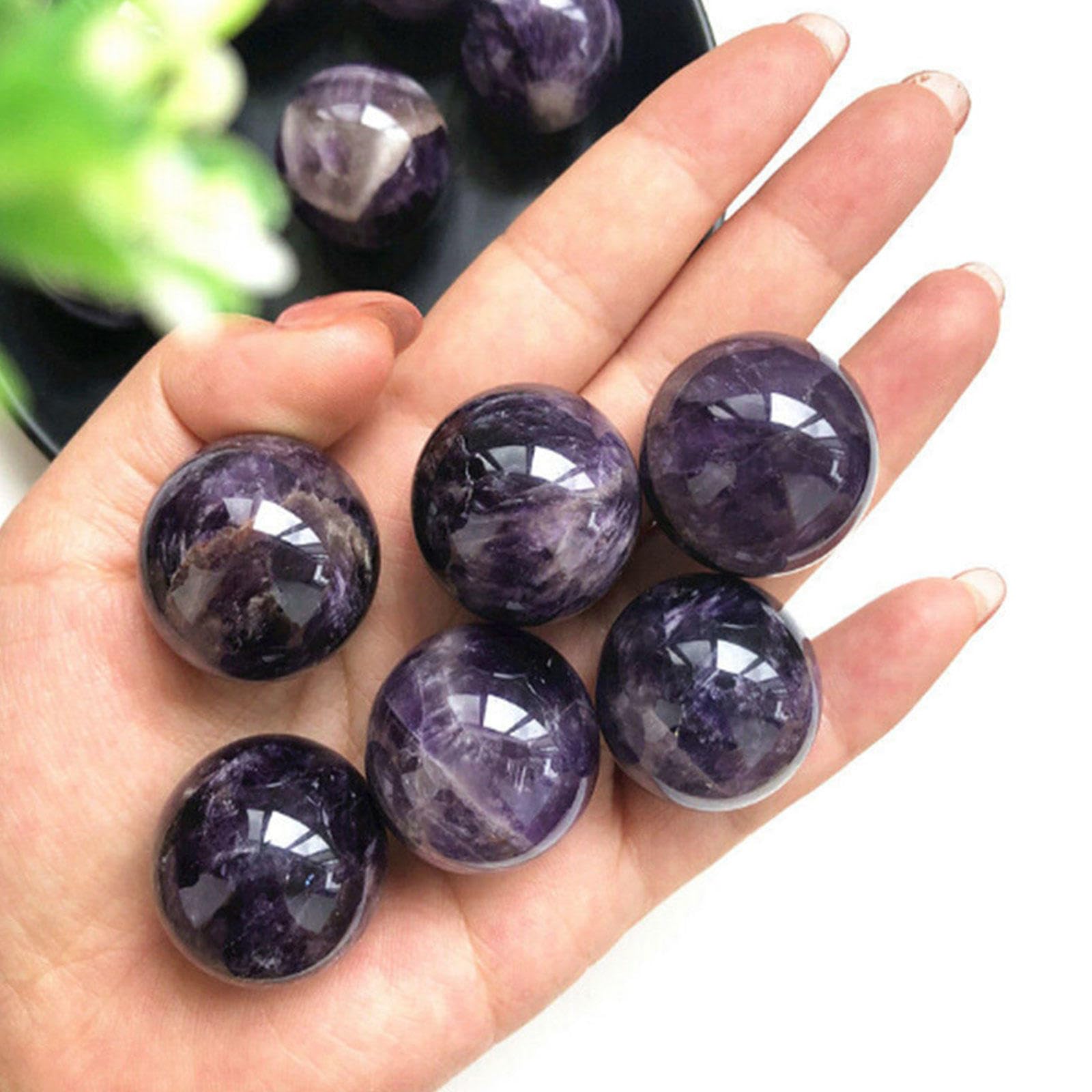 Ametystowe kryształowe kule Kryształowe kule do Reiki i kulek dekoracyjnych, średnica 3,1 cala (8 cm)
