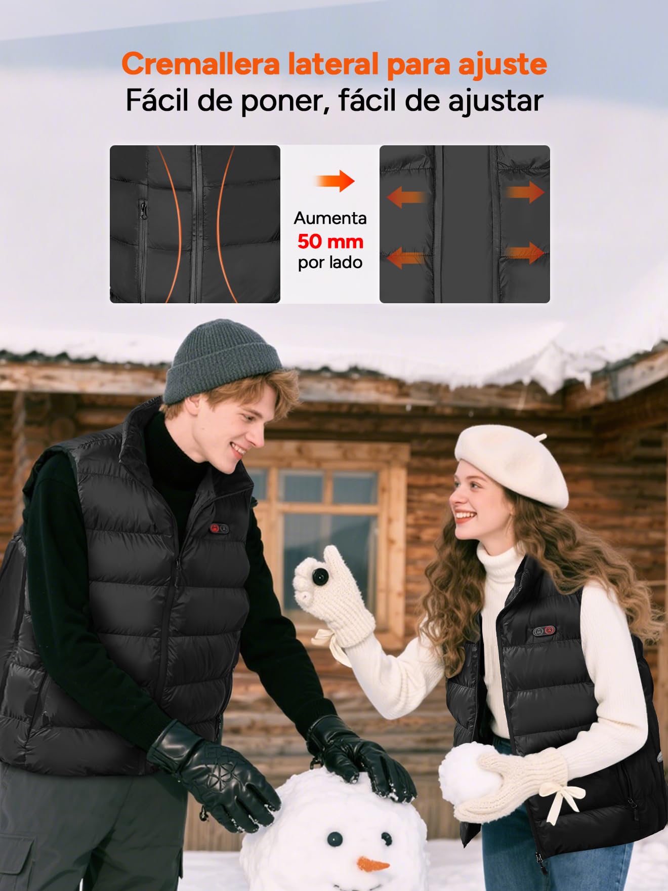 DR.PREPARE Chaleco Calefactable para Hombre y Mujer, 3 Niveles de Calefacción 10 Zonas Chaleco Térmico para Esquí Pesca Senderismo Camping