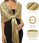 Châles métalliques pétillants et enveloppes avec boucle pour les femmes Châle Soirée de mariage