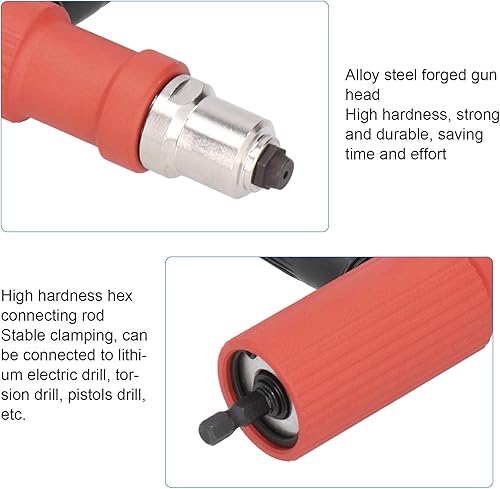 Miniatura 3 de Adaptador de remache eléctrico Taladro Tuerca Remachadora Inserto Adaptador de Inserción Power Resistencia Aire Taladro Kit de Herramientas