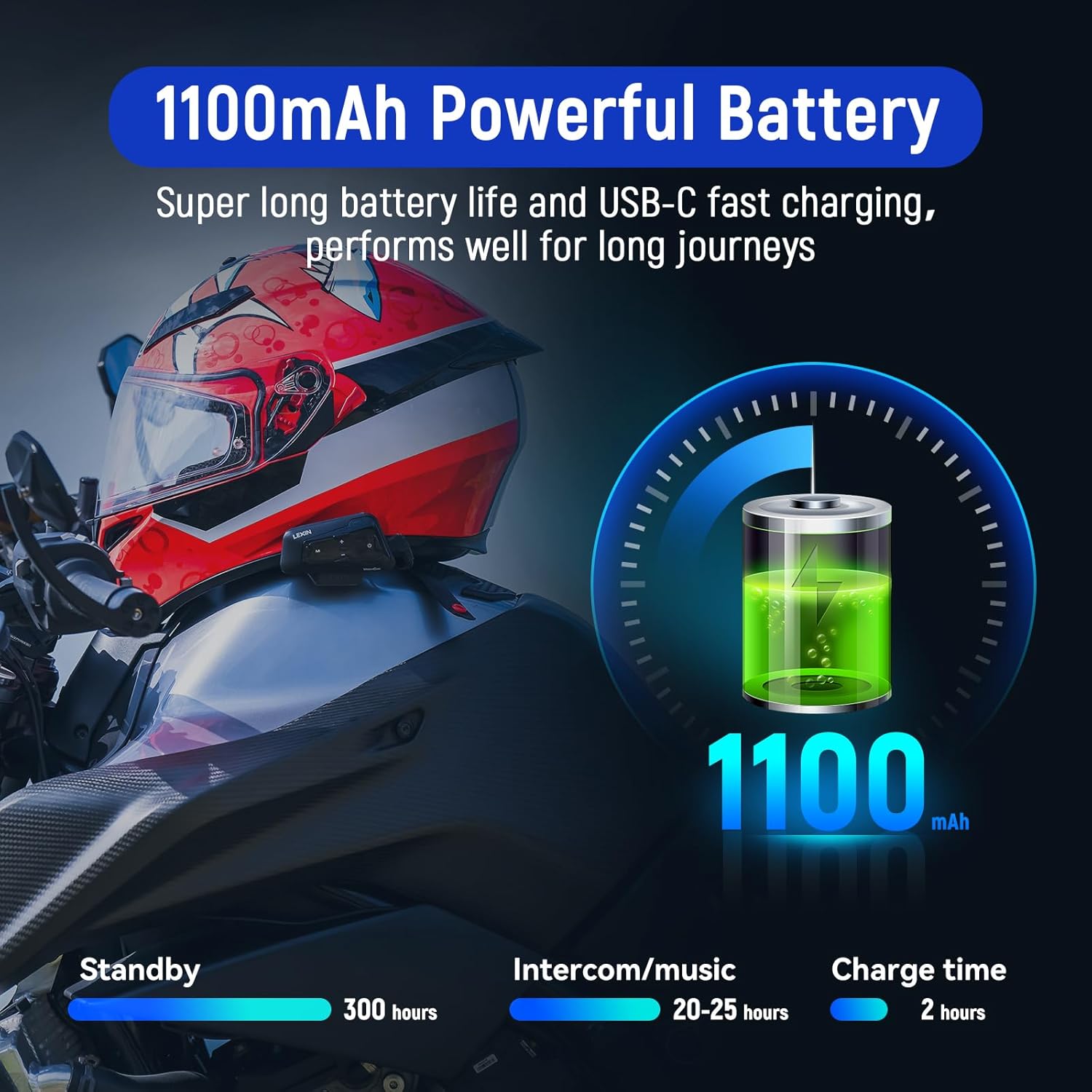 LEXIN MeshCom 1100mAh Powerful Battery