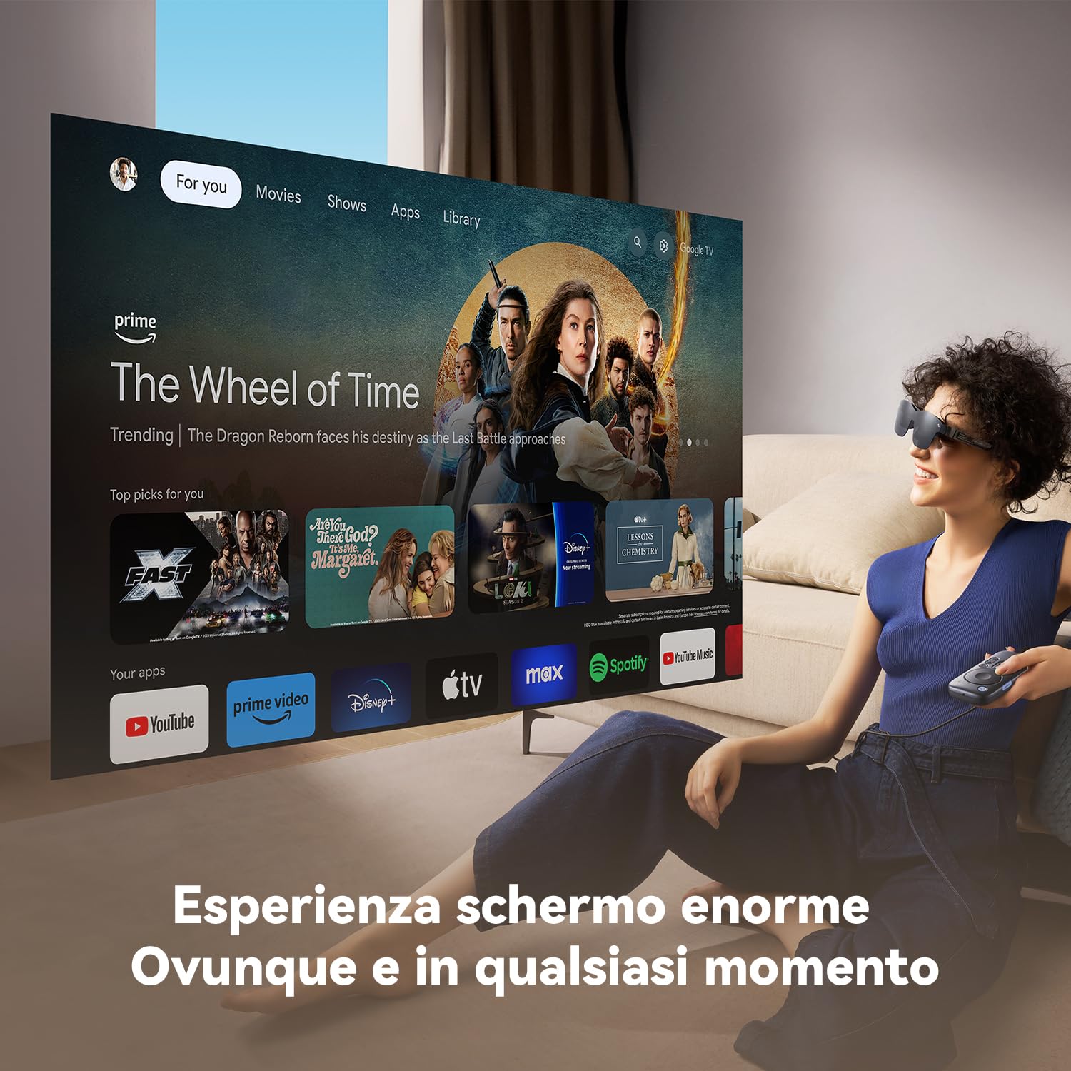 RayNeo Pocket TV – Dispositivo GTV Portátil Certificado (No para Netflix), Compatible con Gafas AR/XR Air 3s/Air 2s/Air 2, Smart TV Portátil con Wi-Fi y Múltiples Series de TV/Películas