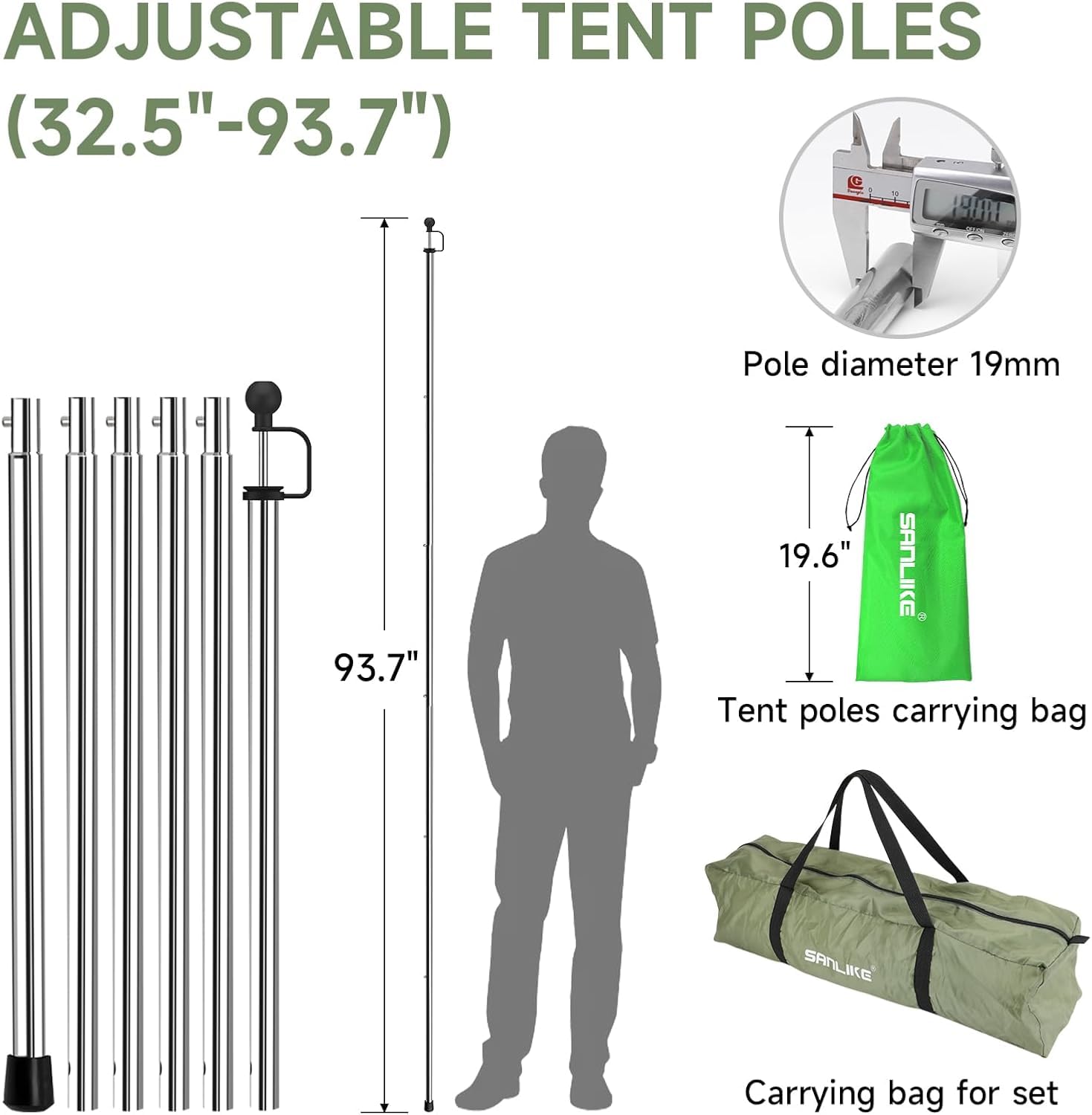SANLIKE Car Awning Camping Tailgate Tent, Car Tent Tarp with Adjustable Tent Poles, Tailgate Awning, Waterproof Portable Tarp Multifunctional Sun Shelter for SUV Jeep Truck Outdoor Canopy