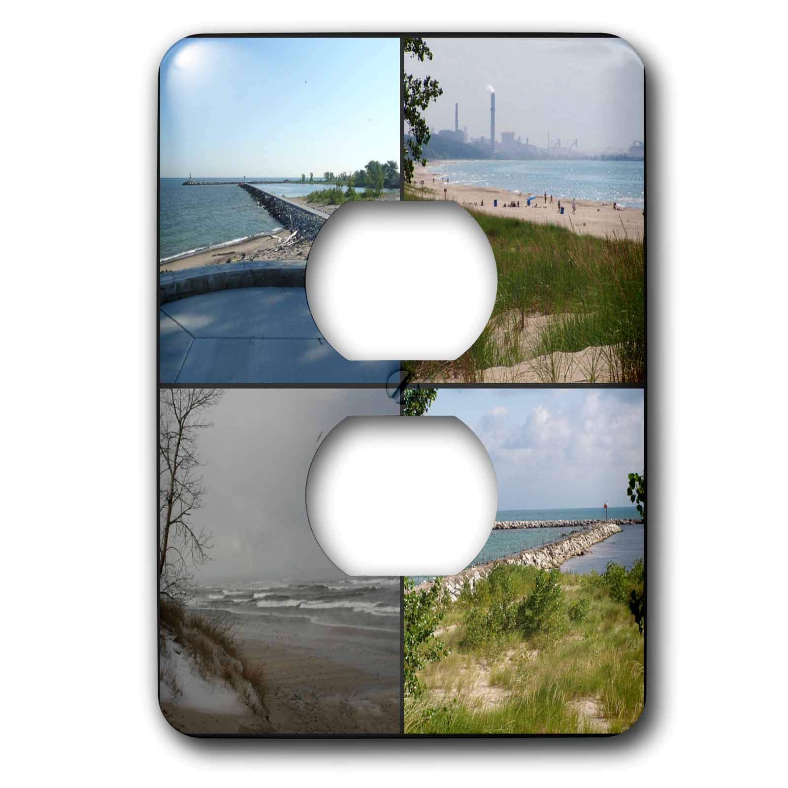 Indiana Dunes National Park cache prise usée avec la plaque double 3dRose lsp_36366_6