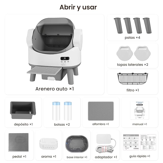 Foto 7 de 8 de JUMMICO Arenero Autolimpiable para Gatos, Arenero Automático para Gatos Grandes hasta 10 kg, Eléctrico