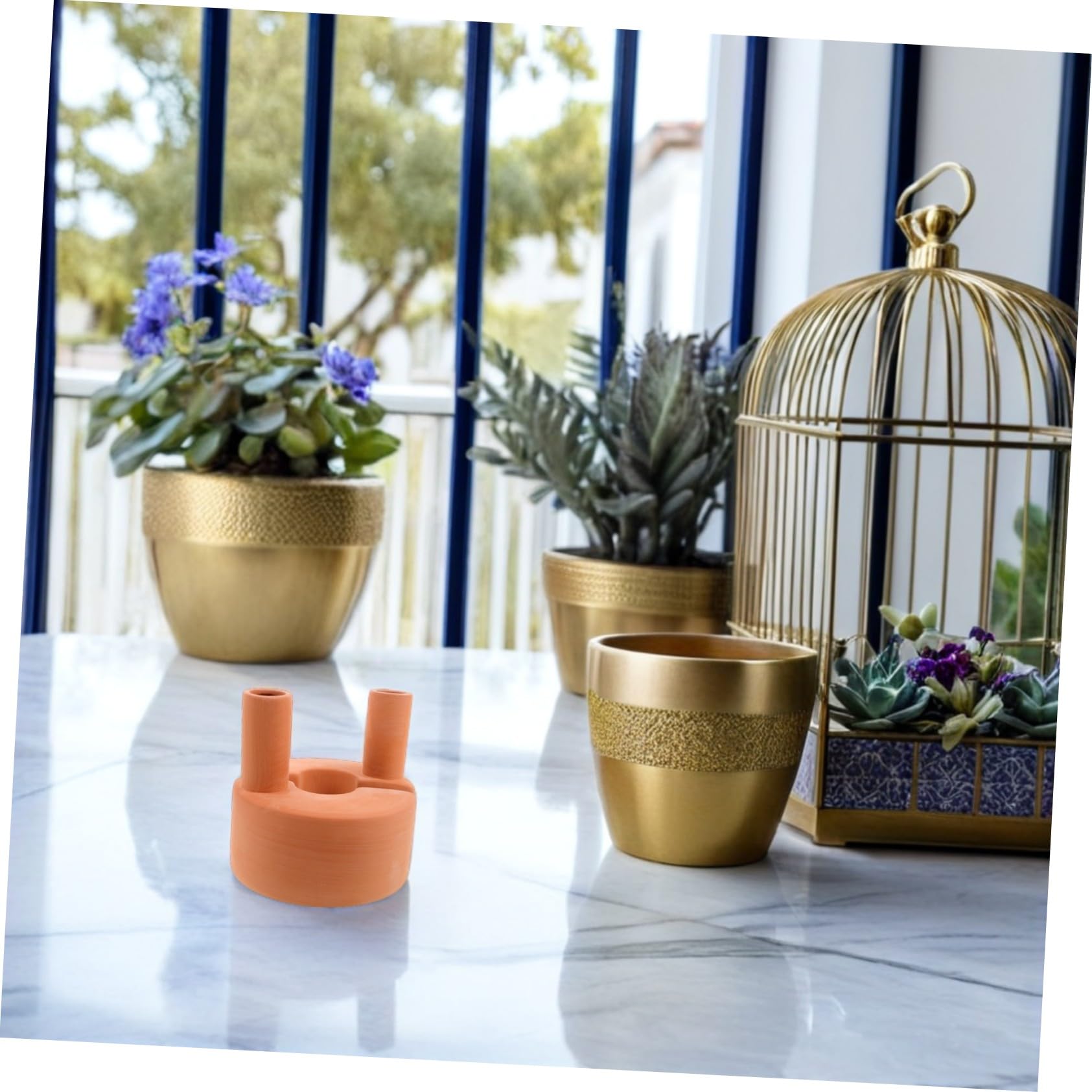 BESPORTBLE Regadera De Terracota Roja Dispositivo De Riego Automático para Plantas De Interior y Exterior Gotero para Macetas Sistema De Riego para Plantas De Jardín Regadera De Barro Hogar o