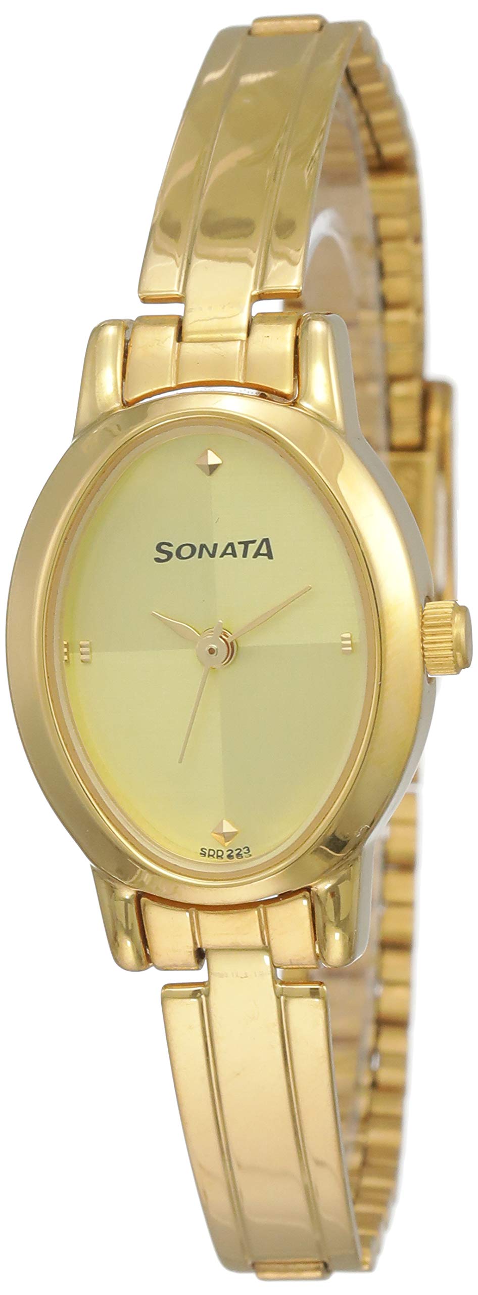 Sonata Quartz Analog Champagne Dial Stainless Steel Strap Watch for Women-NS8100YM02 (B00GSJ37GG) Amazon Price History, Amazon Price Tracker
