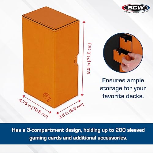 Vista 13 de BCW Deck Vault-LX 200 - Azul Estuche de cartas premium con capacidad de 100 tarjetas, cierre magnético y bandeja de dados Para Magic Commander