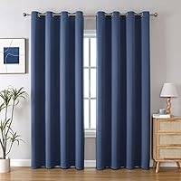 Vista 21 de ChrisDowa - Cortinas blackout con ojales para habitación y sala, juego de 2 paneles de cortinas con aislamiento térmico, gris oscuro, 42 x 63
