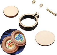 Vista 7 de Jetec 20 mini aros de bordado de 1 pulgada de madera, pequeños aros de bordado, círculo ajustable, anillo de punto de cruz, a granel para adornos