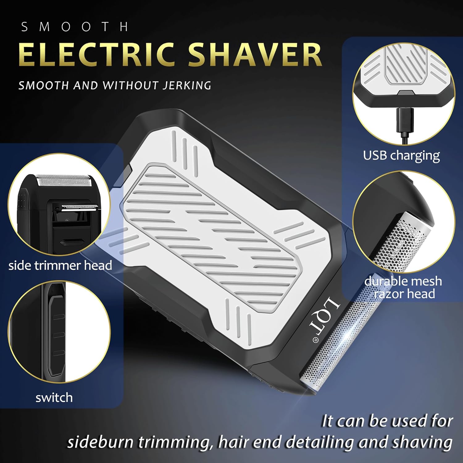 Hair Clippers for Men 4 in 1 White LED Display Cordless Clippers Set Professional Electric Beard Trimmer for Men Foil Shaver Nose and Ear Hair Trimmer with Storage Bag to Son Husband Father Gifts