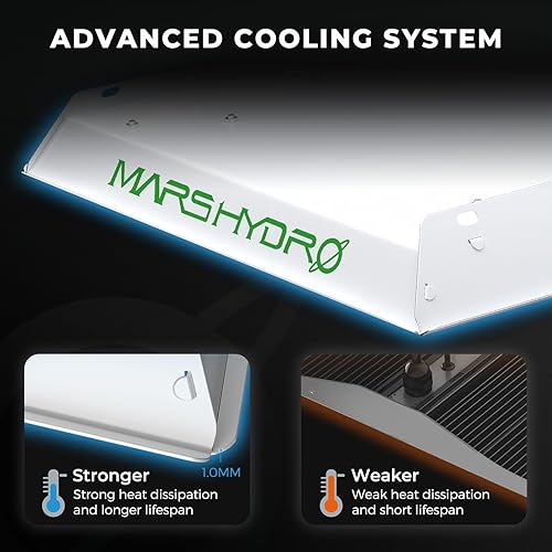 Miniatura 8 de MARS HYDRO Kit completo de tienda de cultivo de 2 x 2 con ventilador de 10 velocidades, luz LED TS600 de 100 W de espectro completo, 24 x 24 x 55