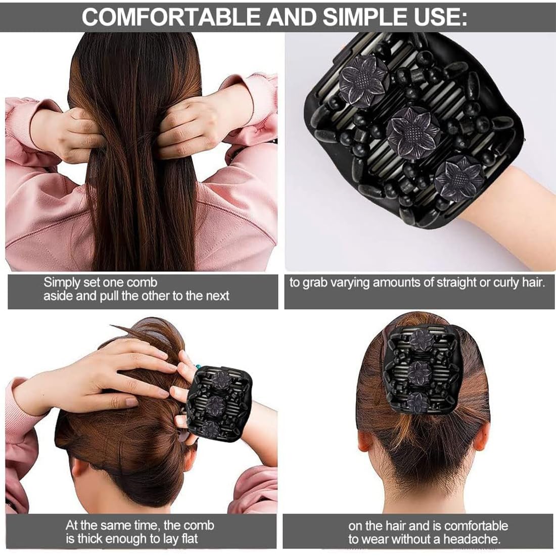 1pcs Pettine elastico per capelli - Accessori acconciatura donna: magic hair comb, fermagli e pettini per capelli, Strumento versatile per creare acconciature perfette