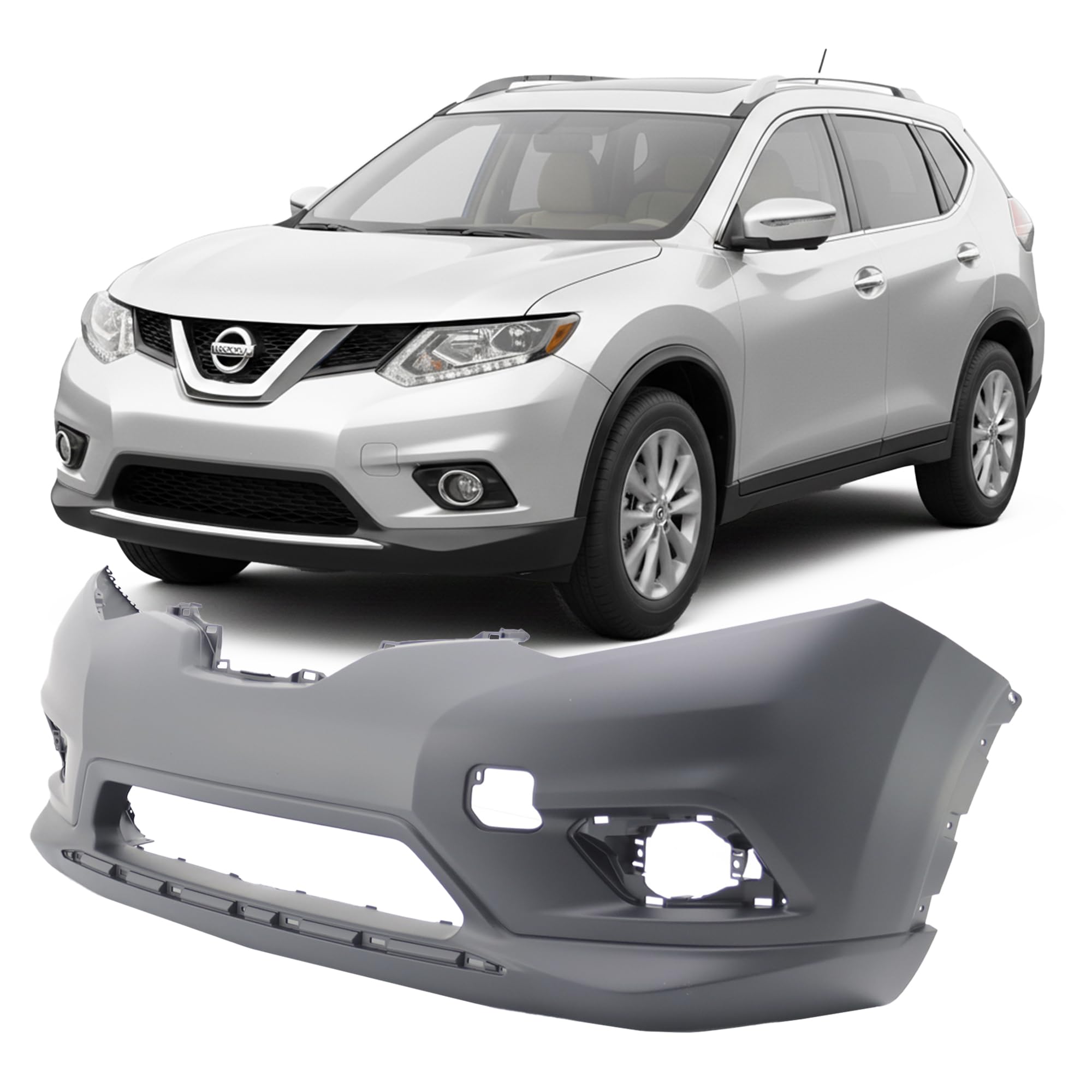 FitParts Compatible with Nissan Rogue 2014–2016 Front Bumper Cover