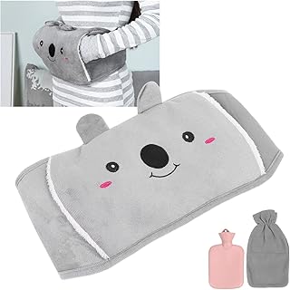 KENANLAN Hot Water Bag, Rubber Hot Water Bottle with Soft Waist Cover for Menstrual Cramps, Warm Water Bag Pouch for Neck and Shoulder, Back, Legs, Waist Warm, Hand Warmer(Pink)