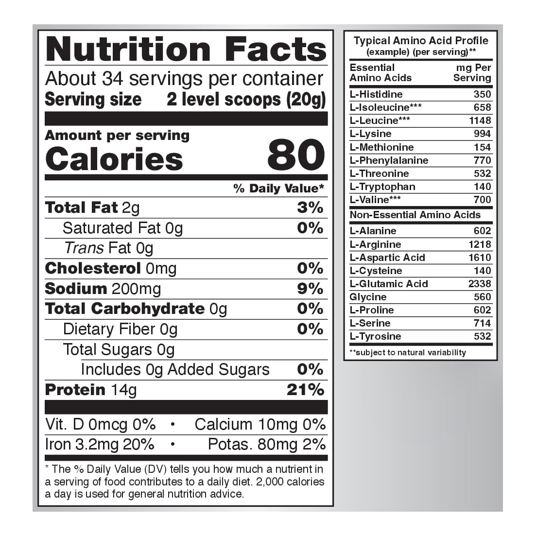NOW Sports, Certified Organic Pea Protein 14g, Unflavored Powder, 1.5 lbs — Amazon image 9