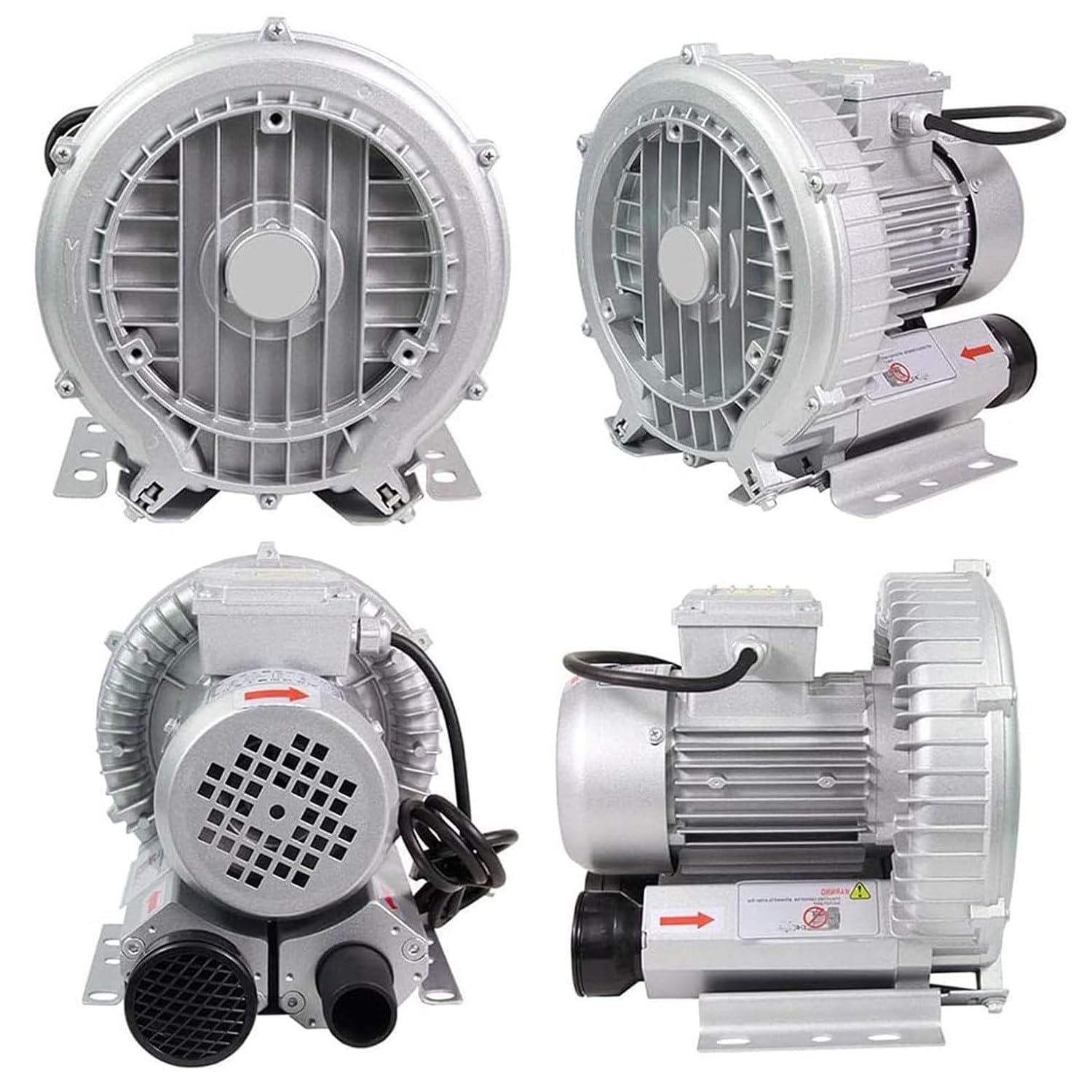 Generico Wysokociśnieniowa dmuchawa przemysłowa regeneracyjna 220 V, 50 Hz, dmuchawa wirowa 1500 W do akwakultury, roztworów z przedmuchem i zasysaniem powietrza bocznego