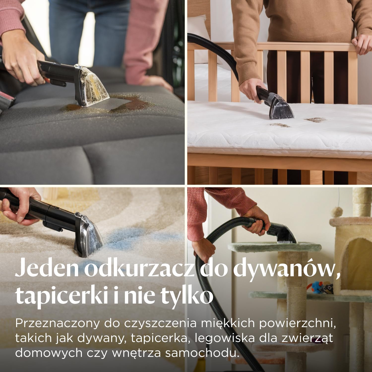 BISSELL SpotClean C5, Odkurzacz Piorący do Tapicerki, Odkurzacz do Dywanów z Systemem Triple Action, Lekka Odkurzacz do Prania Dywanów, Tapicerki, Samochodów, Kanapy i Innych, Mocny Silnik 400W, 3861N