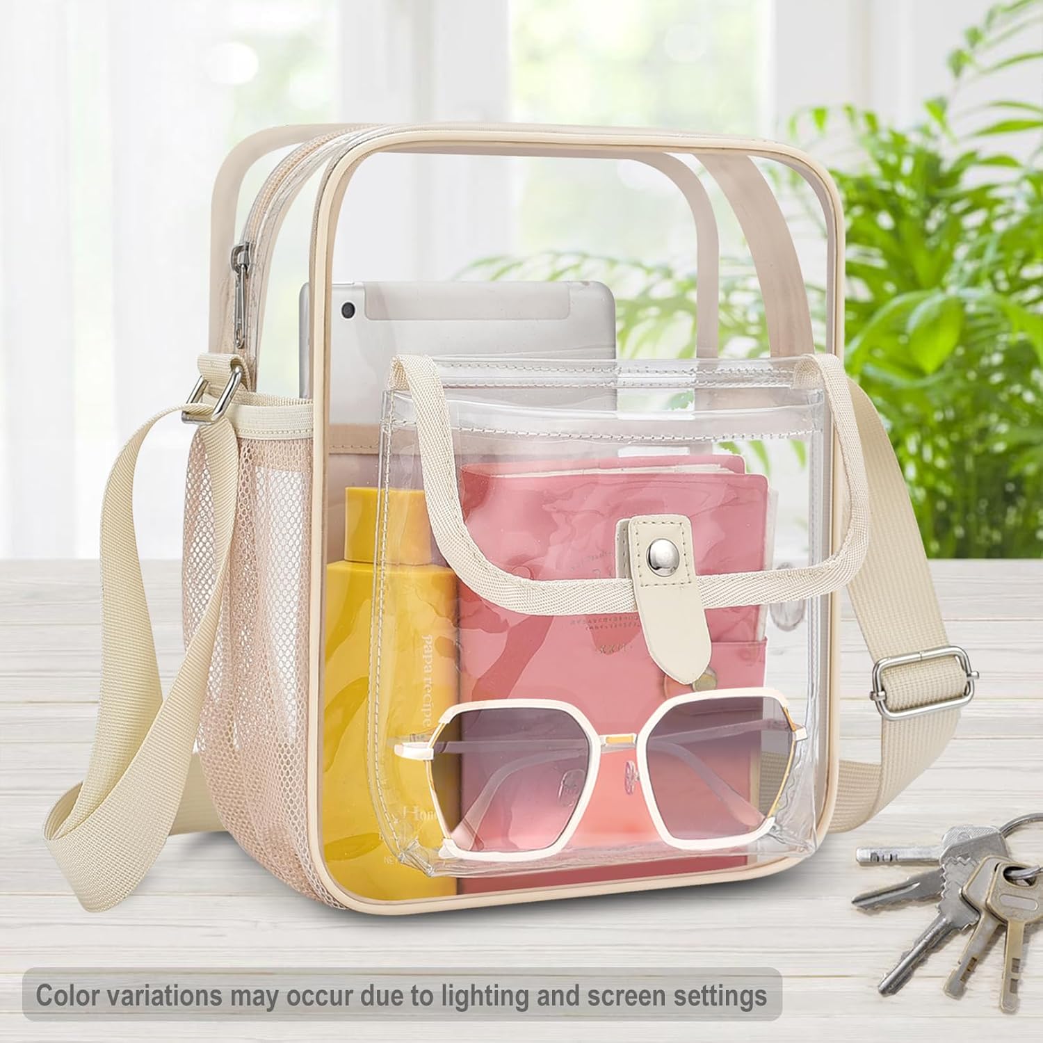 SPODEARS Clear Crossbody Bag for Stadium, Concert, Festival & More - Adjustable Shoulder Strap & Bottle Holder - Image 2