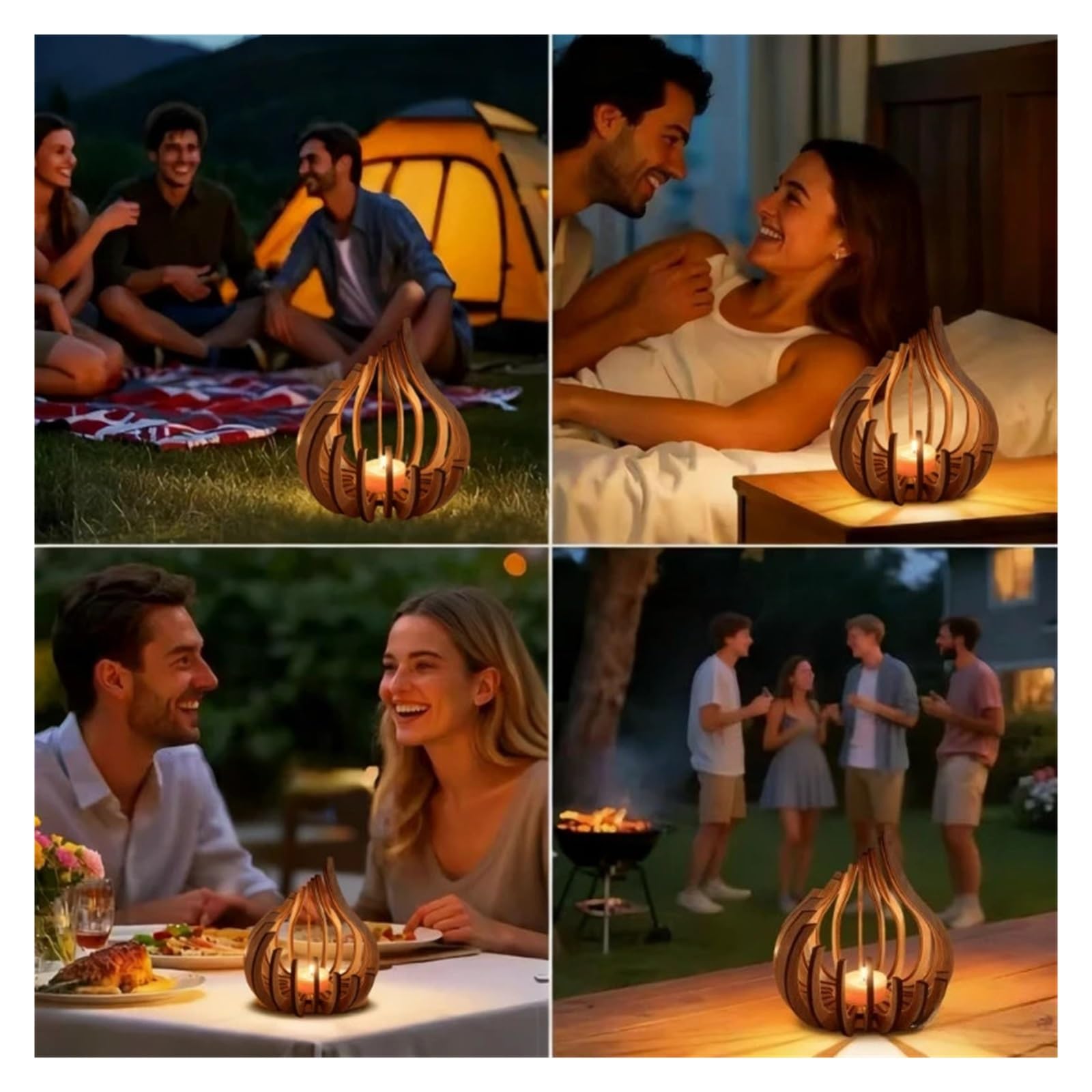 Portavelas de Madera Portavelas Hecho a Mano con Obras de Arte Madera. Decoración navideña/de Escritorio, decoración romántica for Cena a la luz Las Velas