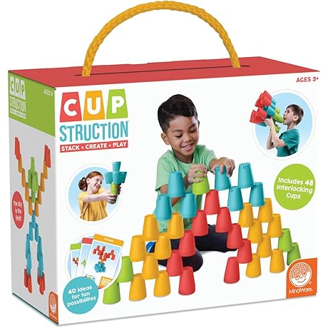 MindWare CupStruction: Interlocking Toy for Fine Motor & Hand-Eye Coordination