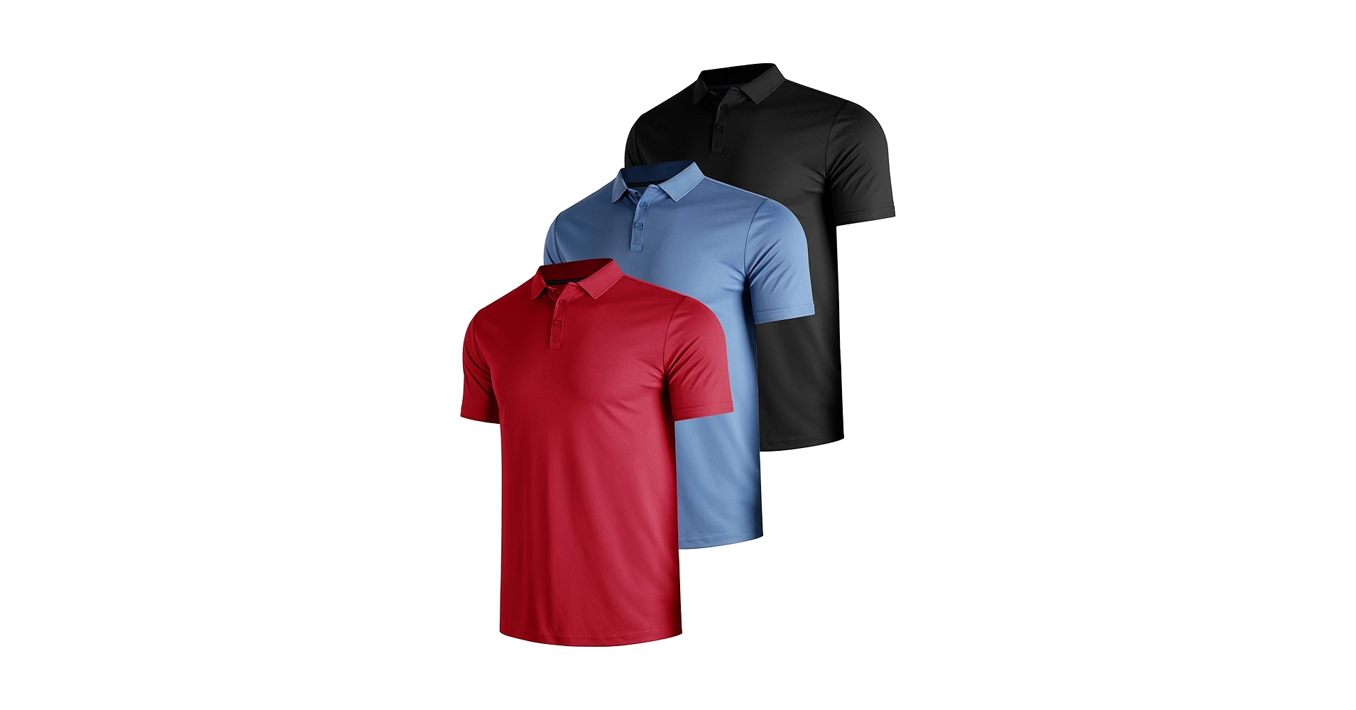 Amazon.com: Men's 3 Packs Quick Dry Golf Polo Shirts Dry Fit