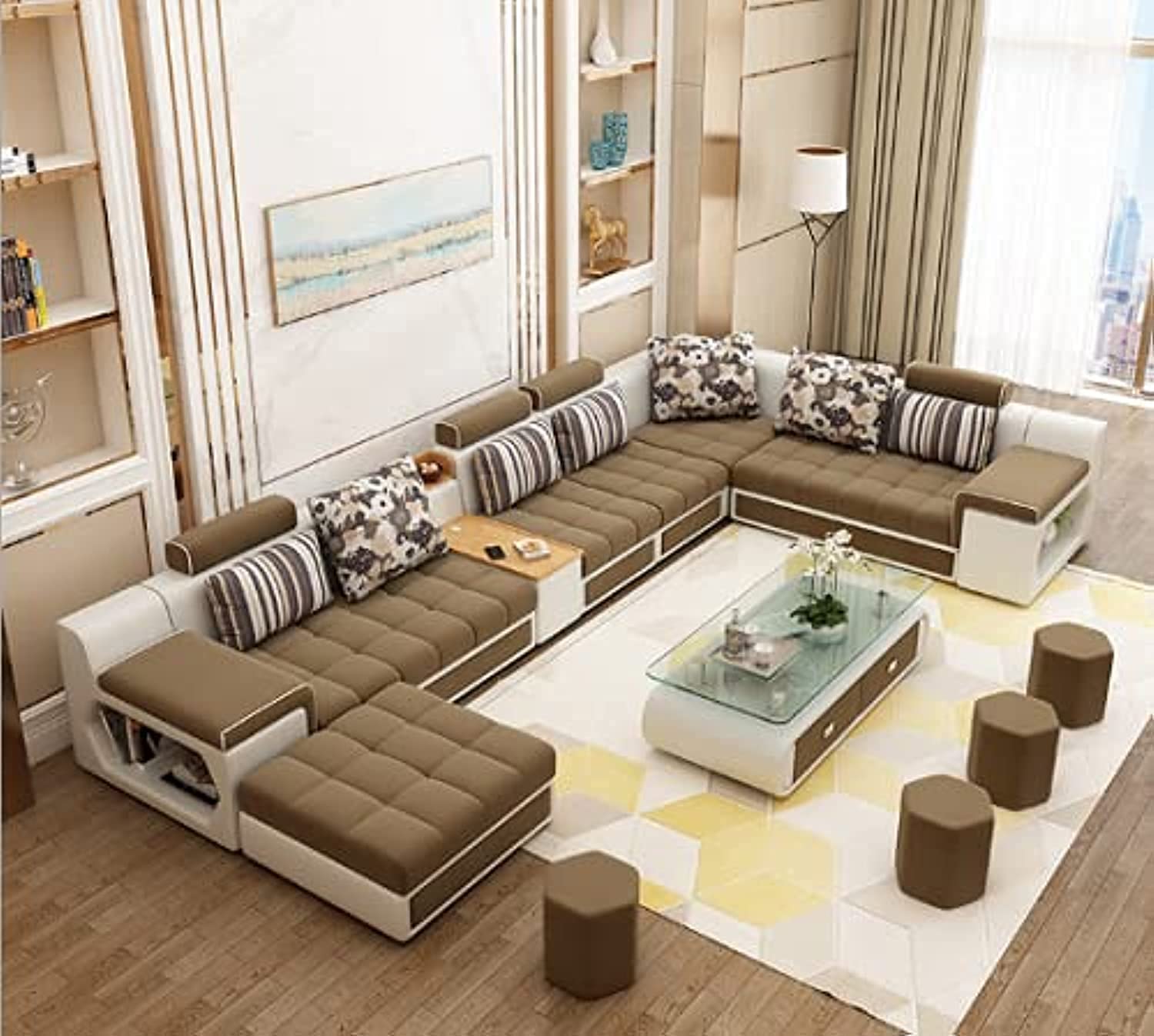 Good Luck Furniture Factory LLC Living Room Sofa - Sofa set - Fashion Fabric Sofa - Combination Set - Cafe Hotel Furniture - Simple Leisure Sofa