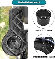 Vista 2 de NOKINS Reposabrazos de carrito de golf con soporte para tazas, sin perforación, reposabrazos de carrito de golf para reposabrazos de soporte redondo