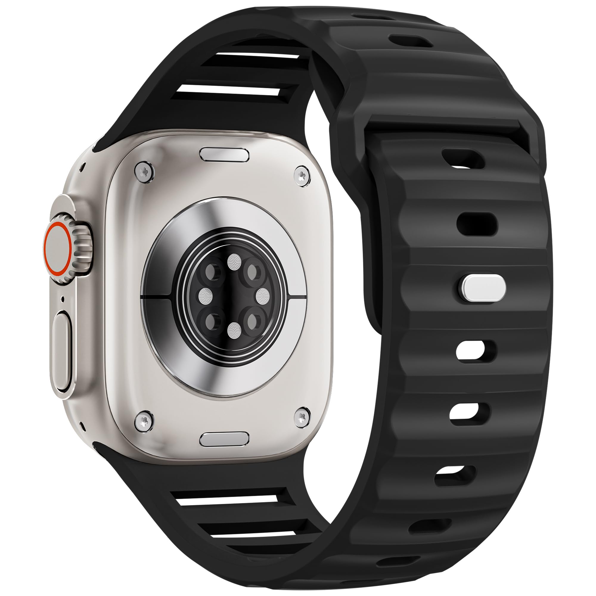 Sport Bands for Apple Watch Ultra 2 Band 49mm 45mm 44mm 42mm Men Women,Wide Rugged Silicone Waterproof Strap Replecement Wristband for iWatch Ultra Band Series 9 8 7 6 SE 5 4 3 2 1,Ultra2/Ultra