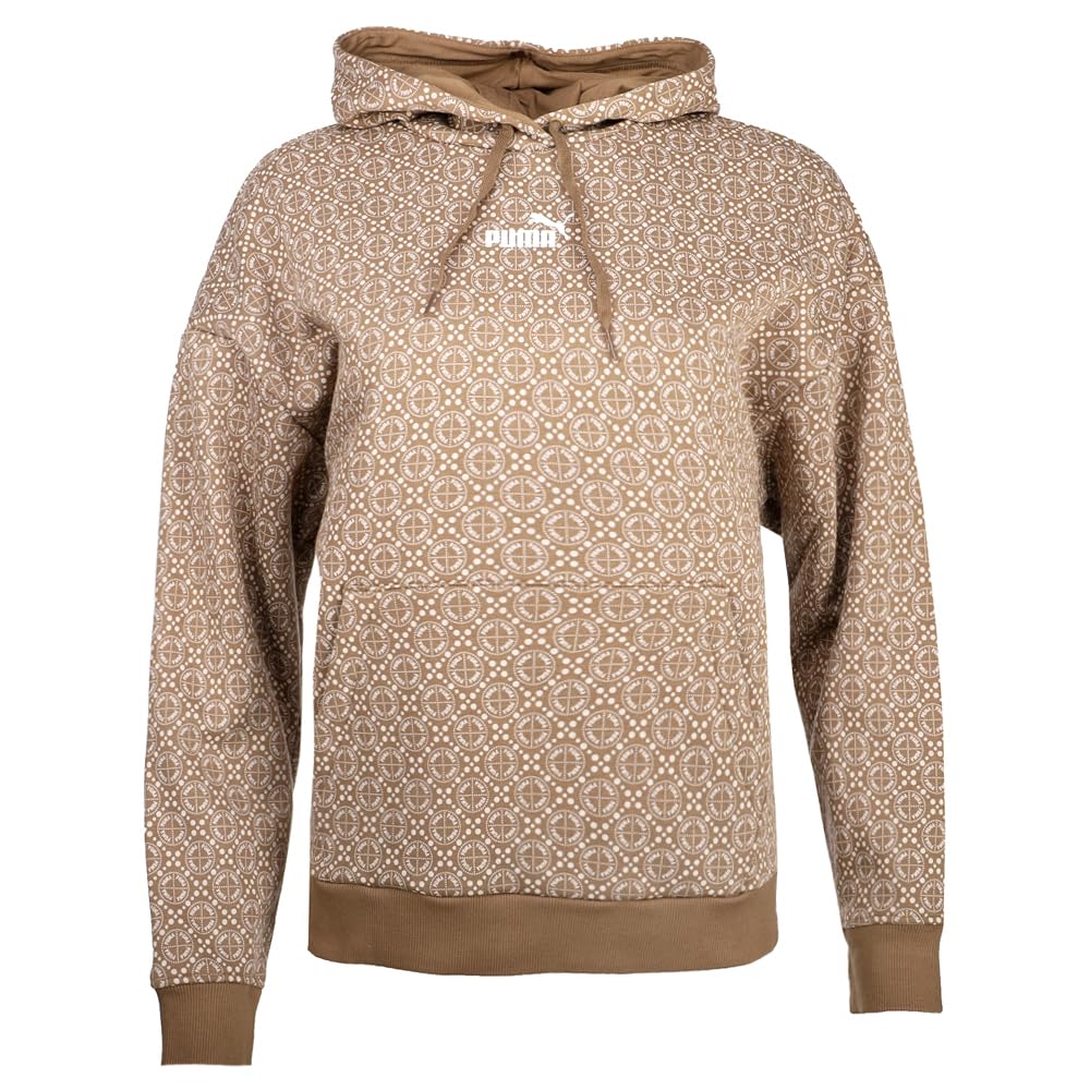 PUMA Womens Logo Love Graphic Hoodie Casual Outerwear Casual Drawstring - Brown