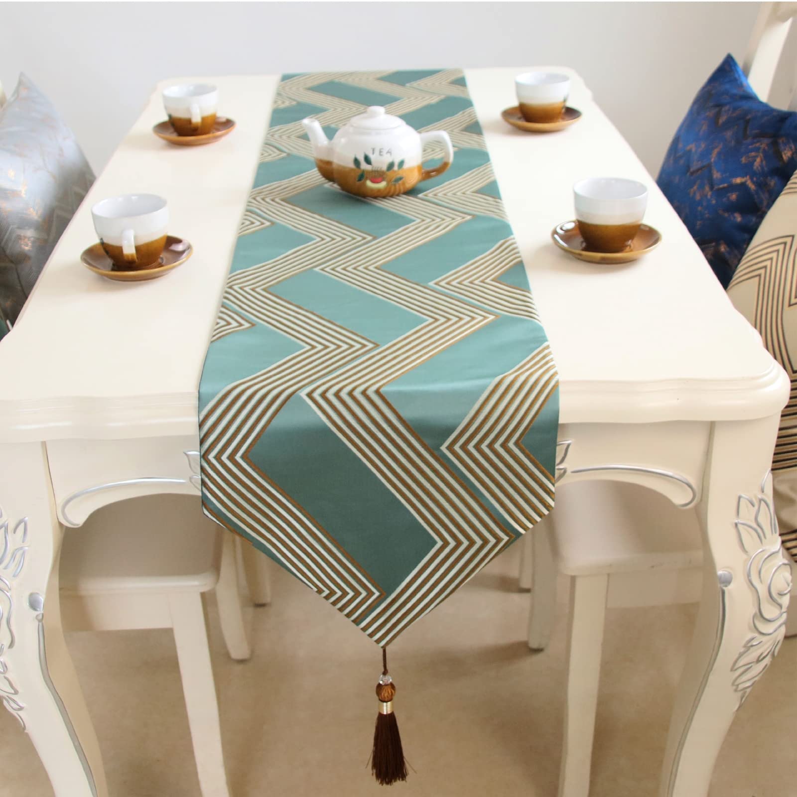 Runner da tavola per sala da pranzo, 33 x 180 cm, perfetto per matrimoni, vacanze, cucina e decorazione della casa per feste