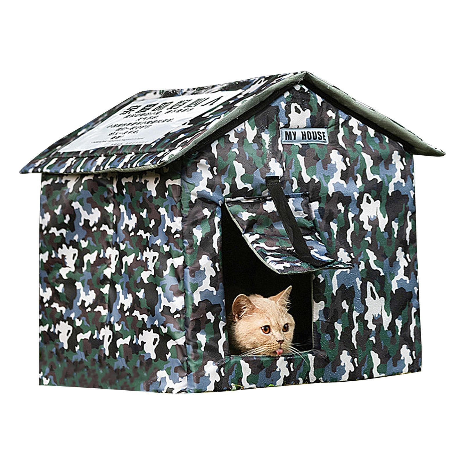 Lit d'extérieur élégant et abri pour chat fermé haute finition