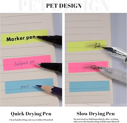 Miniatura 4 de Banderas fluorescentes translúcidas de notas adhesivas, 1200 unidades en total, paquete de 10 pestañas de color, pestañas de índice de tira,