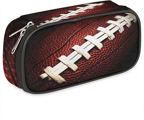 Pardick Estuche para lápices de fútbol americano de gran capacidad, con compartimentos con cremallera, para niños, niñas, adultos, estudiantes,